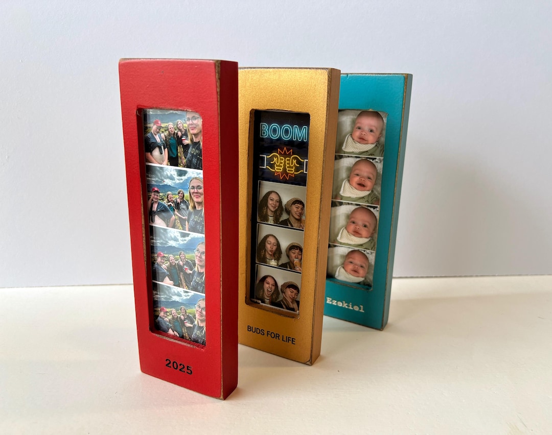 Personalized Photo Booth Frame for 2 X 6 Picture Strip in Vintage COLOR ...