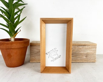 4x8" Picture Frame - SHIPS TODAY - Park Slope style with Solid Natural Alder Wood Finish - In Stock - Panoramic Frames 4 x 8 inches