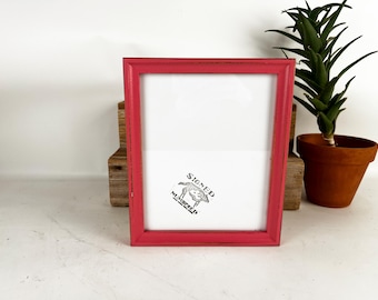 SHIPS TODAY - 8x10 Picture Frame - Foxy Cove Style with Vintage Pink Finish - In Stock - Rustic Handmade Photo Frame 8 x 10