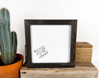 SHIPS TODAY - 8x8" Picture Frame - 1x1 Flat Style with Vintage Gray Wash Finish on Poplar Wood - In Stock - 8 x 8 Square Frame