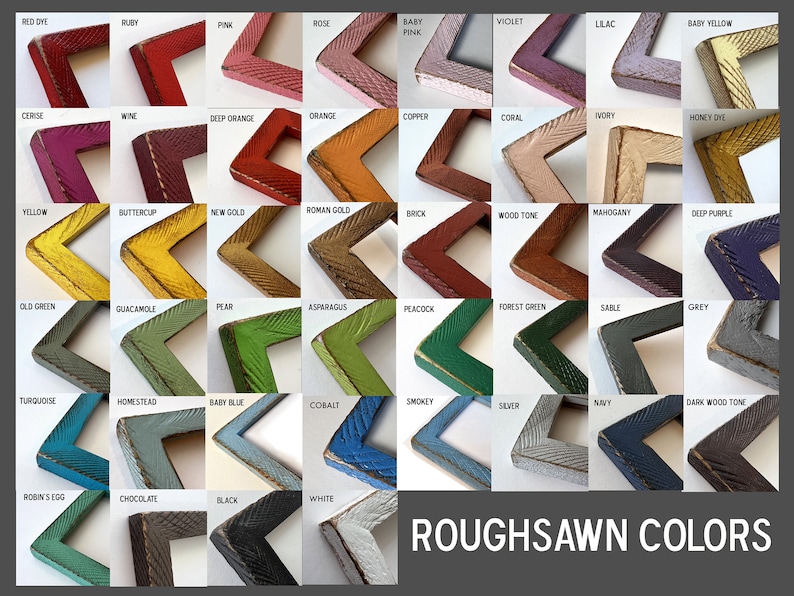 Super Vintage Color of Your Choice in 1x1 Roughsawn Style Choose your frame size: 2x2 up to 18x24 inches - A4 size Picture Frames Bild 9