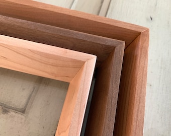 Natural Hardwood of Your Choice in Park Slope style - Choose your frame size - 2x2 up to 20x30" - Modern Frame - Free Shipping