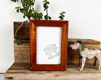 4x6 Picture Frame in Foxy Cove Style with Vintage Wood Tone Finish - IN STOCK - Same Day Shipping - 4 x 6 Photo Frame Hardwood Brown