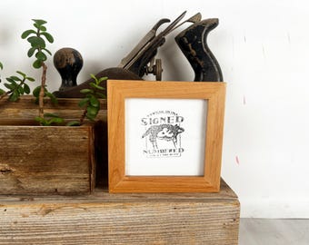 SHIPS TODAY - 4x4 Square Photo Picture Frame - Peewee Style Solid Natural Alder Wood - In Stock - 4 x 4 inch Picture Frame