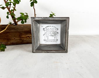 3x3 Solid Hardwood Frame - SHIPS TODAY - Park Slope Style with Extreme Weathered Silver Finish In Stock Square 3 x 3 Picture Frame Metallic