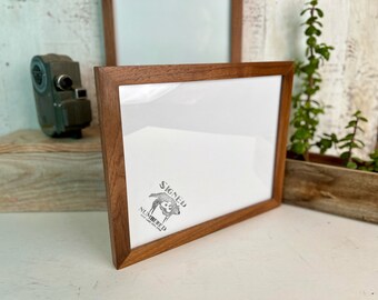 SHIPS TODAY - 8x10 Picture Frame - Peewee Style with Natural Walnut Finish - In Stock - 8x10 Photo Frame Solid Hardwood