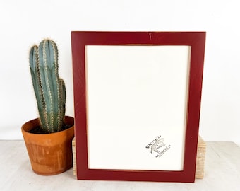 11x14" Picture Frame - SHIPS TODAY - 1.5" Reclaimed Cedar with Super Vintage Wine Finish - In Stock - Handmade 11 x 14 Frame Red