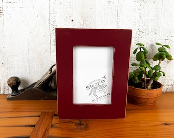 SHIPS TODAY - 4x6 Picture Frame - 1.5" Standard Style with Vintage Wine Finish - In Stock - 4 x 6 Photo Frame Red