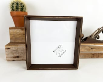 SHIPS RIGHT AWAY - 9.5x9.5 Square Picture Frame - Park Slope style with Vintage Chocolate Finish - In Stock 9.5 x 9.5 inch Frame