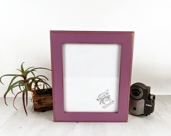 8x10 Picture Frame - SHIPS TODAY - 1.5 Outside Cove style with Vintage Violet Purple Finish - In Stock - 8 x 10 Photo Frame