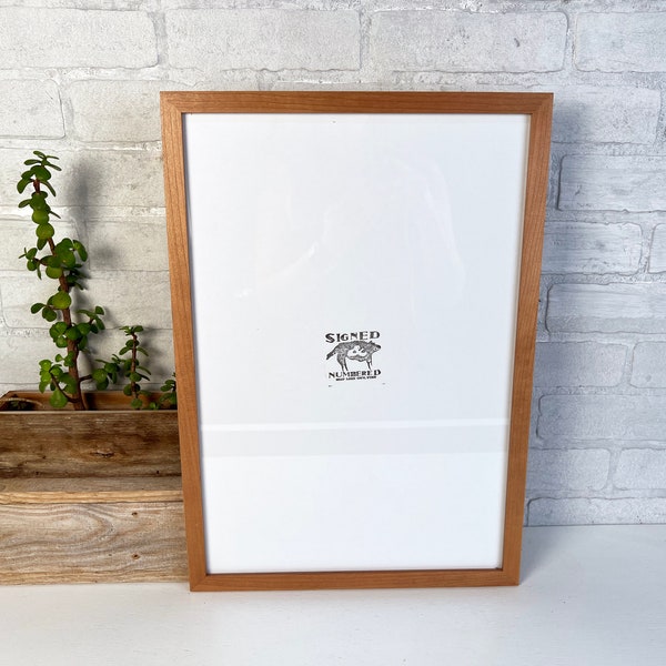 SHIPS TODAY - 13x19" Picture Frame - Peewee Style with Solid Natural Cherry Finish - In Stock - 13 x 19 Frame Natural Hardwood