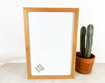 SHIPS TODAY - 12x18" Picture Frame in 1x1 Flat Style on ALDER with Solid Natural Finish - In Stock - 12 x 18 Frame Hardwood
