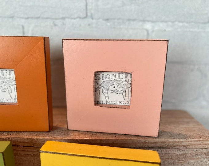2x2 inch Square Picture Frame - SHIPS TODAY - 1.5 Standard Style with Vintage Coral Finish - Tiny 2 x 2 Photo Frame - In Stock