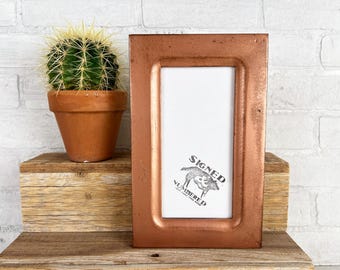 SHIPS TODAY - 4x8 Picture Frame - 1.5 Inside Cove Style with Weathered Copper Finish - In Stock - Panoramic Frames 4 x 8 inches Metallic