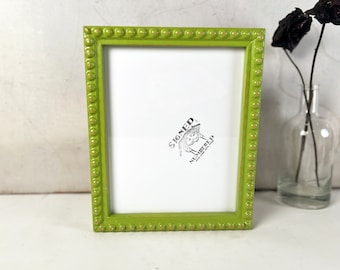 SHIPS TODAY - 8x10" Picture Frame in 1x1 Large Bumpy Style with Vintage Asparagus Green Finish - In Stock - 8 x 10" Photo Frame