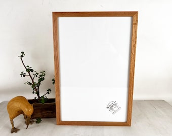 SHIPS TODAY - 12x18" Picture Frame in Peewee Style Solid Natural OAK Wood - In Stock - 12 x 18 Frame Hardwood