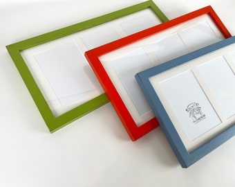 9x19 Picture Frame Mat Windows fit (3) 5x7 Photos in 1x1 Flat Style and Color of your choice - 9x19 Frame - Collage Frame 5x7