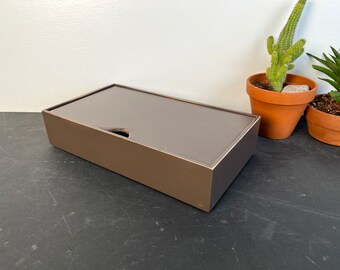 SHIPS TODAY - Keepsake Box with Lid - Handmade Solid Wood Desktop Box with Vintage Chocolate Finish - gift, storage, organizer In Stock