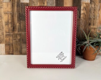 11x14" Picture Frame - SHIPS TODAY - 1x1 Bumpy Trim Style with Vintage Wine Finish - In Stock - 11 x 14 Handmade Frame Red