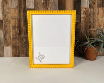 11x14" Picture Frame - SHIPS TODAY - Deep Large Bumpy Trim Style with Vintage Buttercup Yellow Finish - In Stock - 11 x 14 Handmade Frame