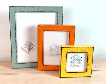 Super Vintage Color of Your Choice in 1x1 Roughsawn Style Choose your frame size: 2x2 up to 18x24 inches - A4 size Picture Frames