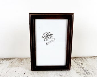 SHIPS TODAY - 6x9" Picture Frame - 1x1 Double Cove Style with Vintage Mahogany Finish - In Stock - 6 x 9 inch Picture Frames