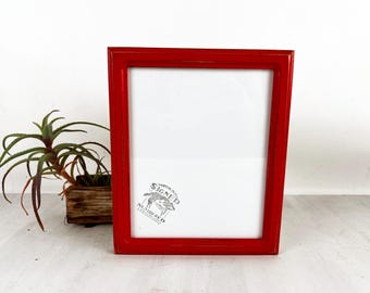 SHIPS TODAY - 8x10 Picture Frame in 1x1 Double Cove Style with Vintage Ruby Red Finish - In Stock - 8 x 10 Photo Frame