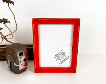 6x8" Picture Frame - SHIPS TODAY - Foxy Cove Style with Vintage Deep Orange Finish - In Stock - 6 x 8 Picture Frames