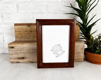SHIPS TODAY - 5x7 Picture Frame in Phil Cove Style with Weathered Wood Tone Finish - In Stock - 5 x 7 Frame Solid Hardwood Rustic