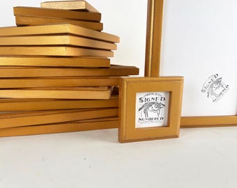 SHIPS RIGHT AWAY Choose your size 3x3, 5x7, 8.5x11, 11x14 up to 18x24 - Solid hardwood frame in 1x1 Outside Cove Vintage New Gold Finish