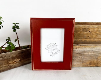 SHIPS TODAY - 4x6 Picture Frame - 1.5 Outside Cove Style with Vintage Brick Finish - In Stock - 4 x 6 Photo Frame Red