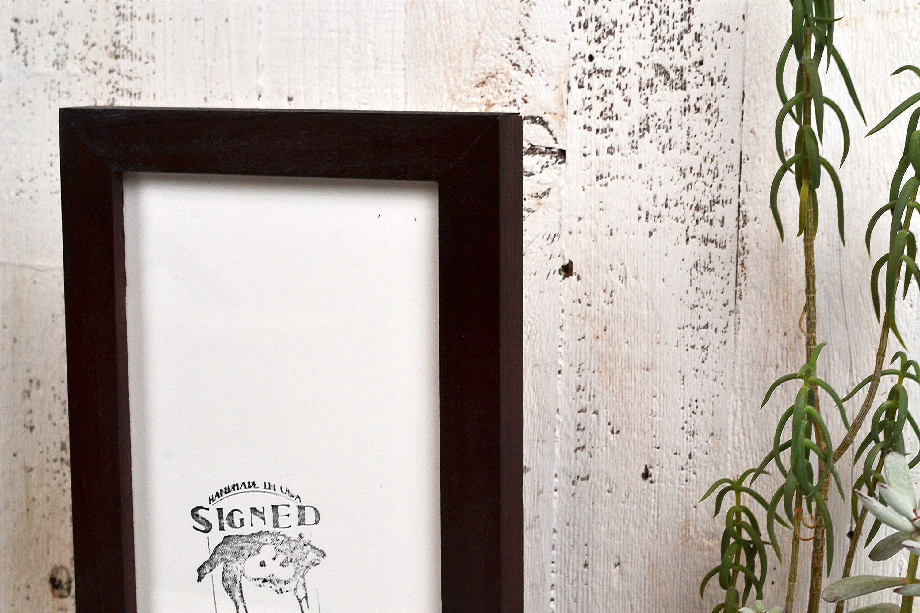 6x12 Panoramic Picture Frame 1x1 Flat Style with Solid Mahogany Finish