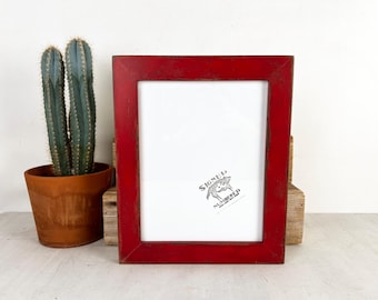 SHIPS TODAY - 8.5 x 11 Picture Frame - 1.5 Standard Style with Weathered Ruby Red Finish - In Stock - 8.5x11 inch Picture Frame Gallery