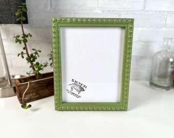 SHIPS TODAY - 8x10" Picture Frame in 1x1 Large Bumpy Style with Vintage Guacamole Green Finish - In Stock - 8 x 10" Photo Frame