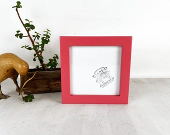 SHIPS RIGHT AWAY - 6x6 Picture Frame in 1x1 Flat Style with Solid Pink Finish - In Stock - 6 x 6 Photo Frames on Sale