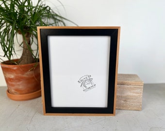 SHIPS TODAY - 8x10 Picture Frame in Deep Flat Plus Style with Solid Black and Natural Alder Finish - 8x10 Photo Frame - In Stock