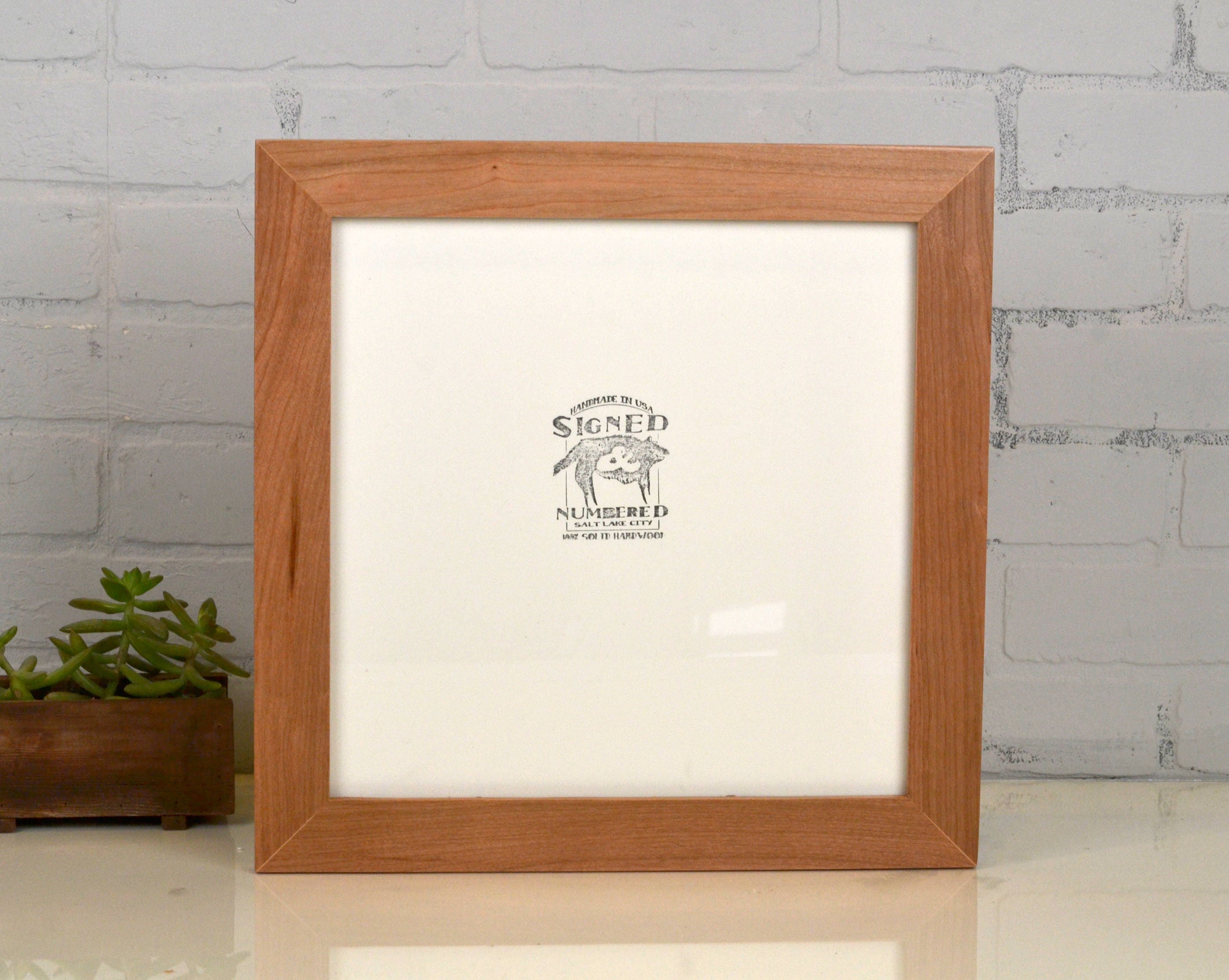 12x12 Square Picture Frame In 1 5 Inch Wide Natural Cherry Wood Finish 12x12 Square Picture Frame In 1 5 Inch Wide Natural Cherry Wood Finish