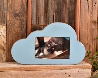 4x6 Cloud Shape Picture Frame in Finish COLOR of YOUR CHOICE - 4 x 6 inch Landscape Table Top or Wall Hanging Picture Frame