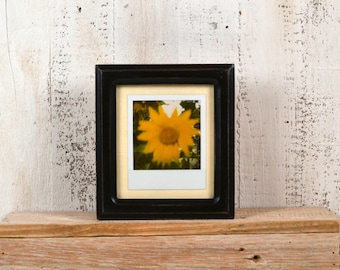 SHIPS TODAY - Picture Frame for Instant Camera Print - 1x1 Double Cove Style with Vintage Black Finish 4.75x5.5 inch Frame - In Stock