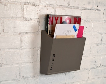 Handmade Modern Mail Holder - Wall Mounted - in Color OF YOUR CHOICE - Wooden Wall Unit - Mail Storage - Organizer