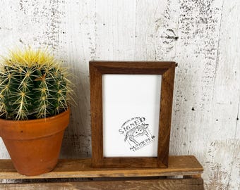 4x6" Picture Frame - SHIPS TODAY - Peewee Style with Weathered Walnut Linseed Oil Finish - In Stock - Gallery Frame 4 x 6 Solid Hardwood