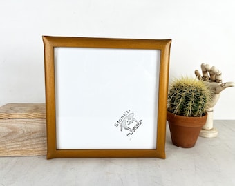 SHIPS TODAY - 10x10" Square Picture Frame - 1x1 Flared Style with Solid Roman Gold Finish - In Stock - Handmade 10x10 Frame Metallic