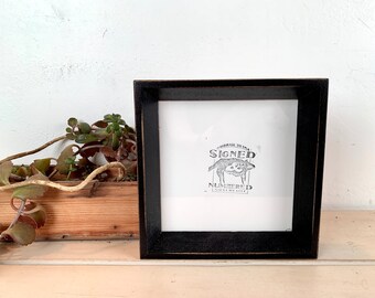 SHIPS TODAY - 6x6" Square Picture Frame - Park Slope Style with Vintage Black Finish - In Stock - 6 x 6 Frame Solid Wood Modern