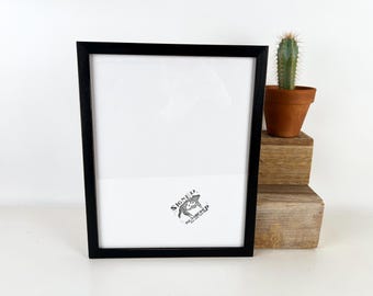 11x14" Picture Frame - SHIPS TODAY - Peewee Style with Vintage Black Finish - In Stock - Handmade 11 x 14 inch Solid Hardwood