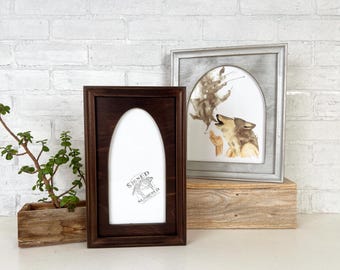 Arch Opening Picture Frame with Foxy Cove build up in Vintage Finish Color / Size of Your Choice - Arched Shape Needlepoint Frames