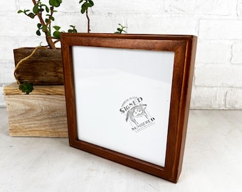 SHIPS TODAY - 7.5x7.5" Picture Frame - Deep Out Cove Style with Weathered Copper Finish - In Stock - 7.5 x 7.5 Square Photo Frame