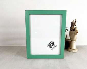 SHIPS TODAY - 8.5x11 Picture Frame - 1x1 Flat Style with Vintage Robin's Egg Finish - In Stock - 8.5 x 11" Modern Photo Frame