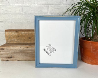 SHIPS TODAY - 8x10 Picture Frame - Foxy Cove Style with Vintage Smokey Blue Finish - In Stock - Rustic Handmade Photo Frame 8 x 10