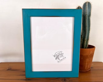 SHIPS TODAY - 8.5x11 Picture Frame - 1.5 Reclaimed Style with Super Vintage Turquoise Finish - In Stock - 8.5 x 11" Photo Frame