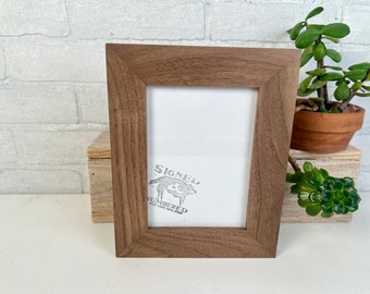 SHIPS TODAY - 5x7" Picture Frame - 1.5" Style with Solid Natural Walnut Finish - In Stock - 5 x 7 Photo Frame